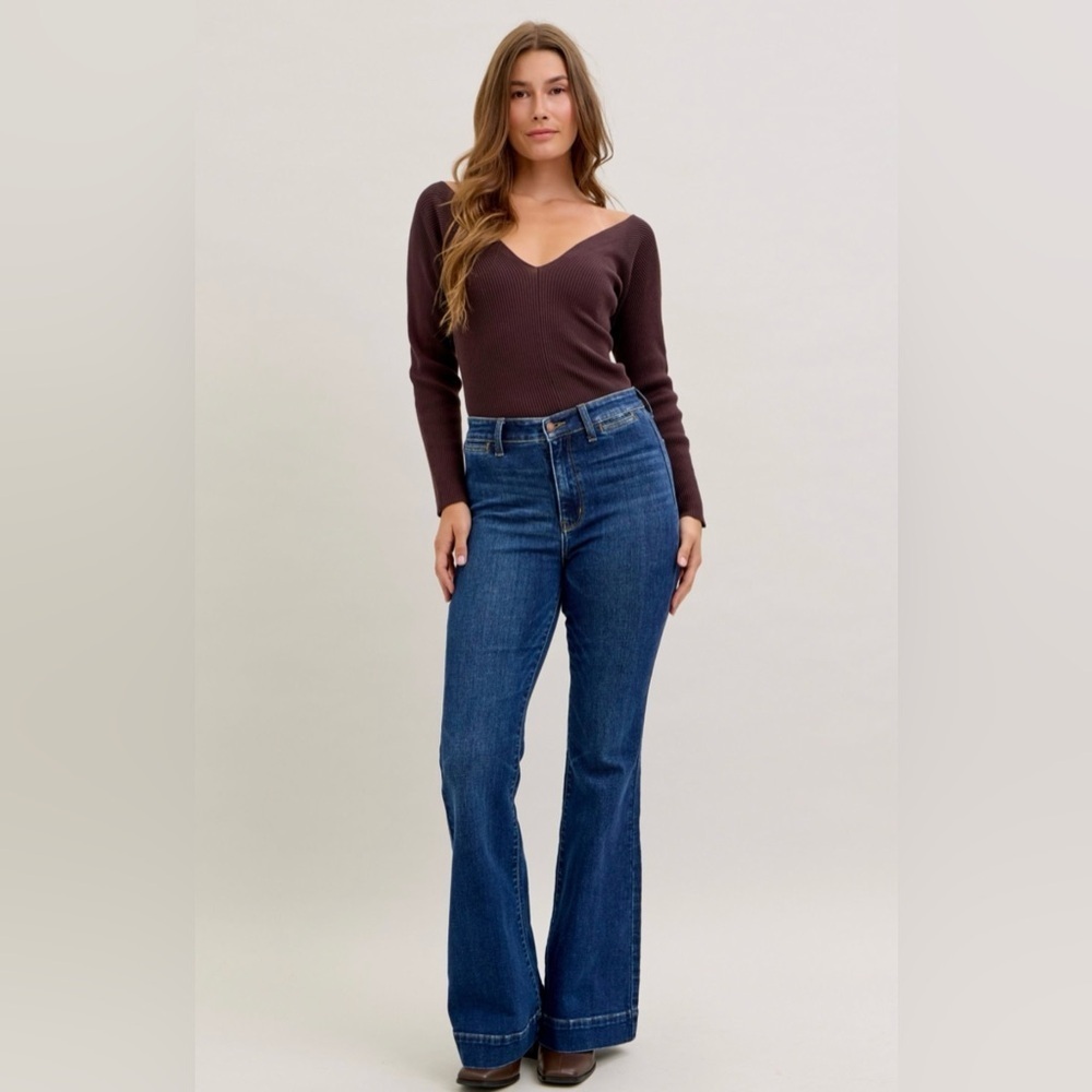 MAKE OFFER JUDY BLUE All Day High Rise Flare